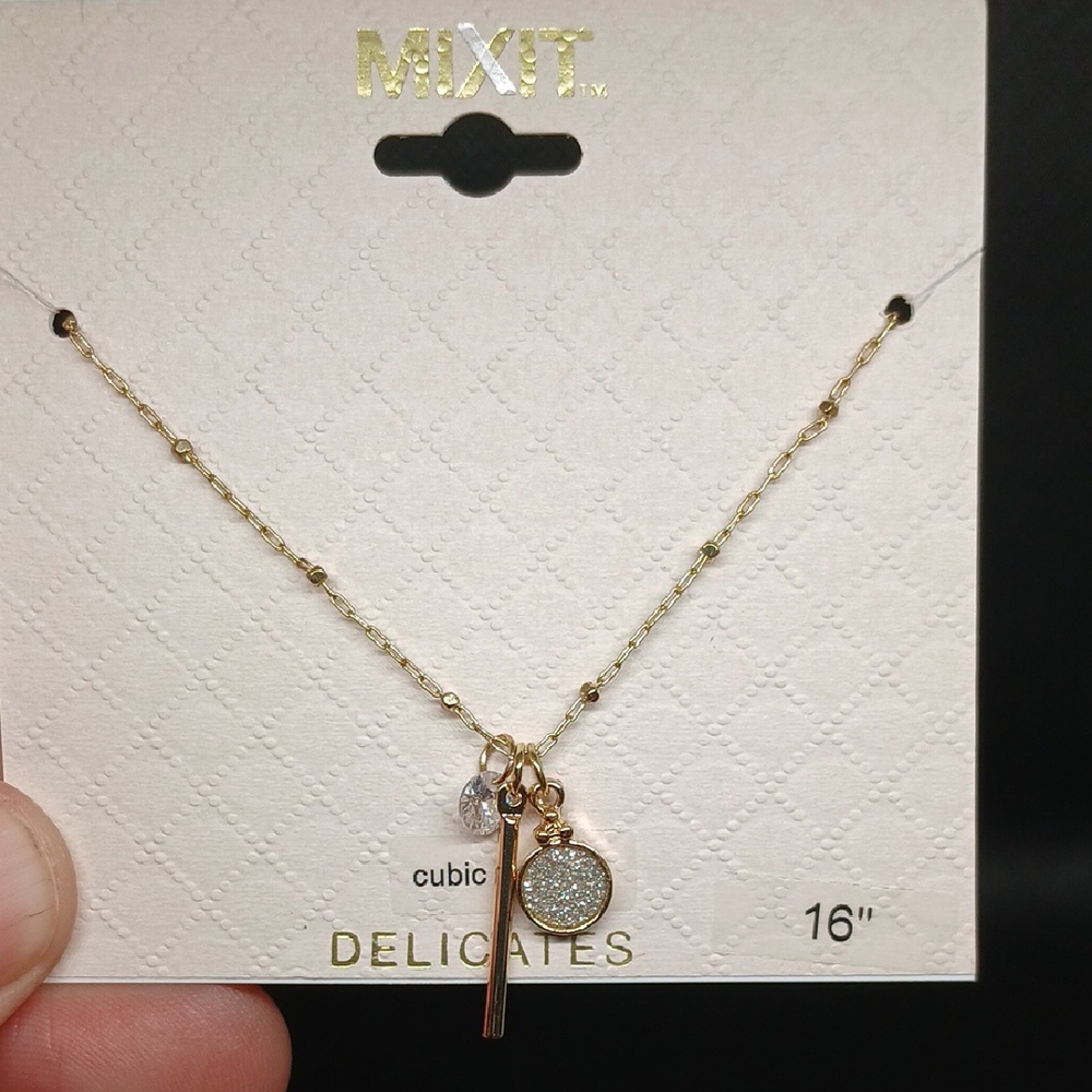 Mixit Gold Necklace with Charms